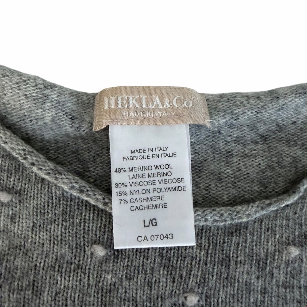 HEKLA & CO. Grey Merino Cashmere Knit Sweater Minimalist m/l - Picture 6 of 11
